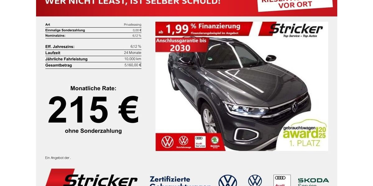 VW T-Roc 9.449 km 30.949 &euro; Detmold 32760