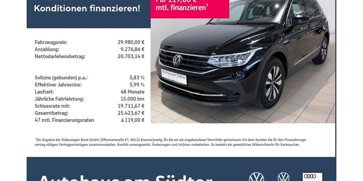 VW Tiguan 22.033 km 29.980 &euro; Rietberg 33397