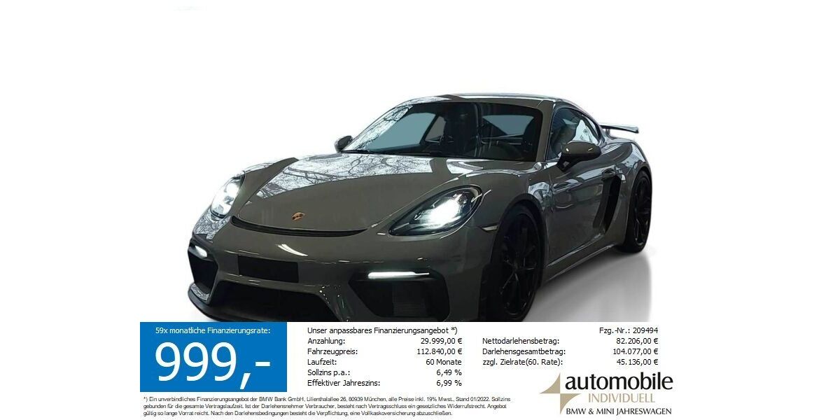 Porsche Cayman 1.900 km 112.820 &euro; Paderborn 33100
