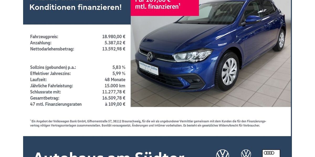VW Polo 14.000 km 18.980 € Rietberg 33397