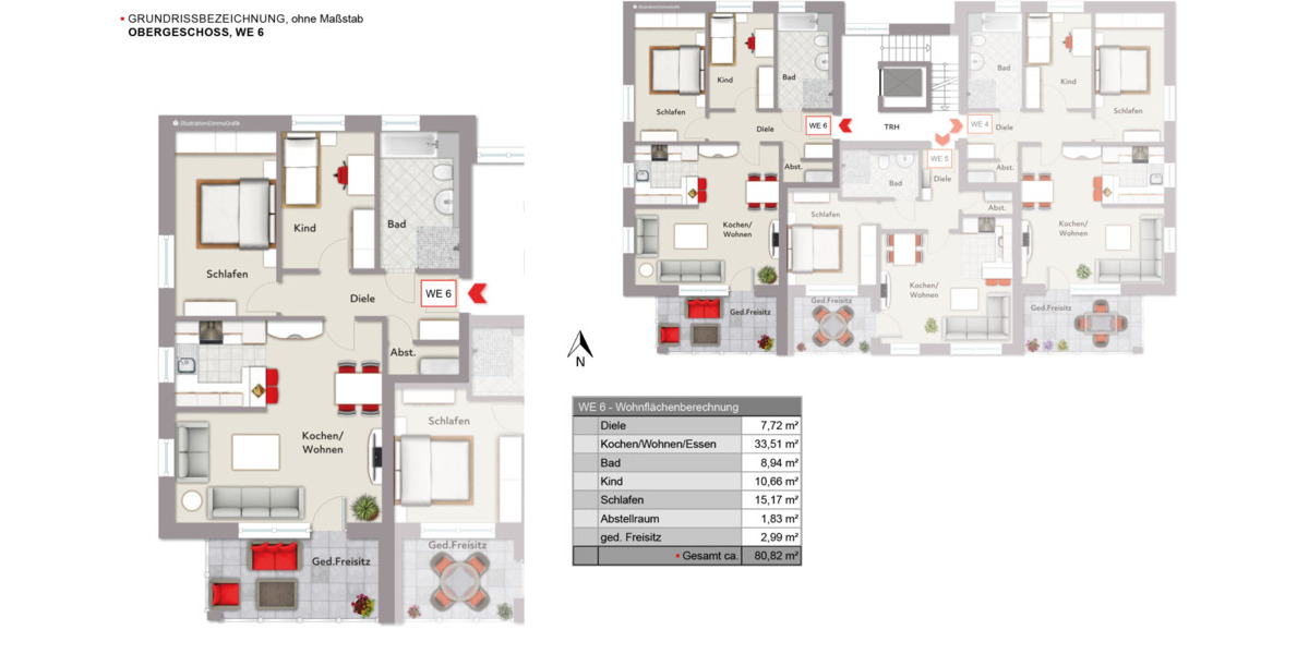 Etagenwohnung Schloß Holte-Stukenbrock Schloß Holte - 3 Zimmer, 80 m&sup2;, 334.300&euro; | Angebot:23886641