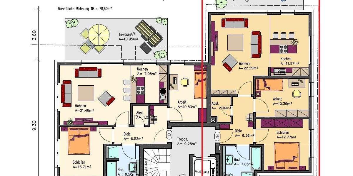 Etagenwohnung Paderborn Kernstadt - 3 Zimmer, 82 m&sup2;, 329.900&euro; | Angebot:25686919