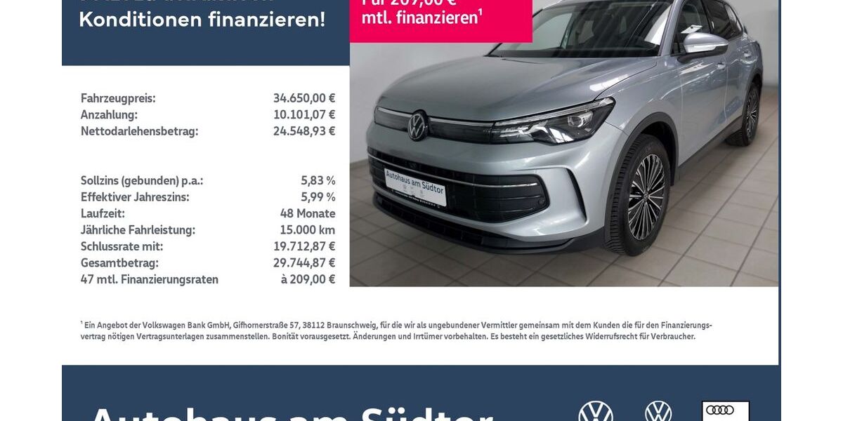 VW Tiguan 38.500 km 34.650 &euro; Rietberg 33397