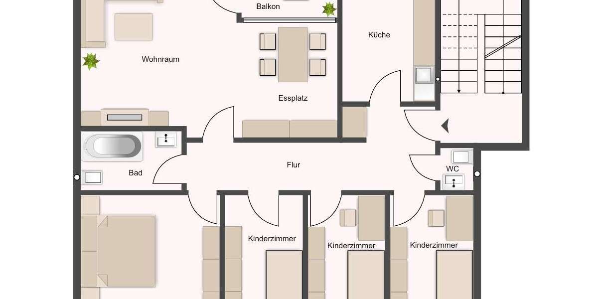 Etagenwohnung Paderborn Schloß Neuhaus - 5 Zimmer, 93 m&sup2;, 235.000&euro; | Angebot:26180566