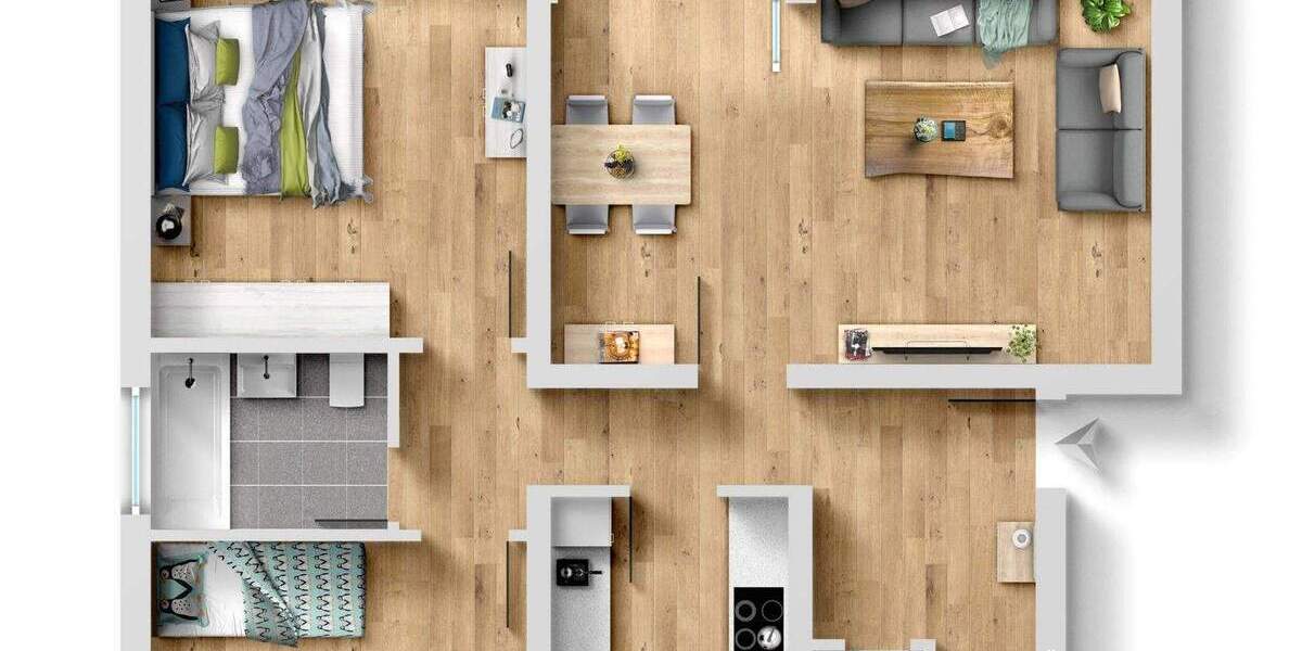 Etagenwohnung Detmold Hakedahl - 3 Zimmer, 72 m&sup2;, 99.900&euro; | Angebot:24460291