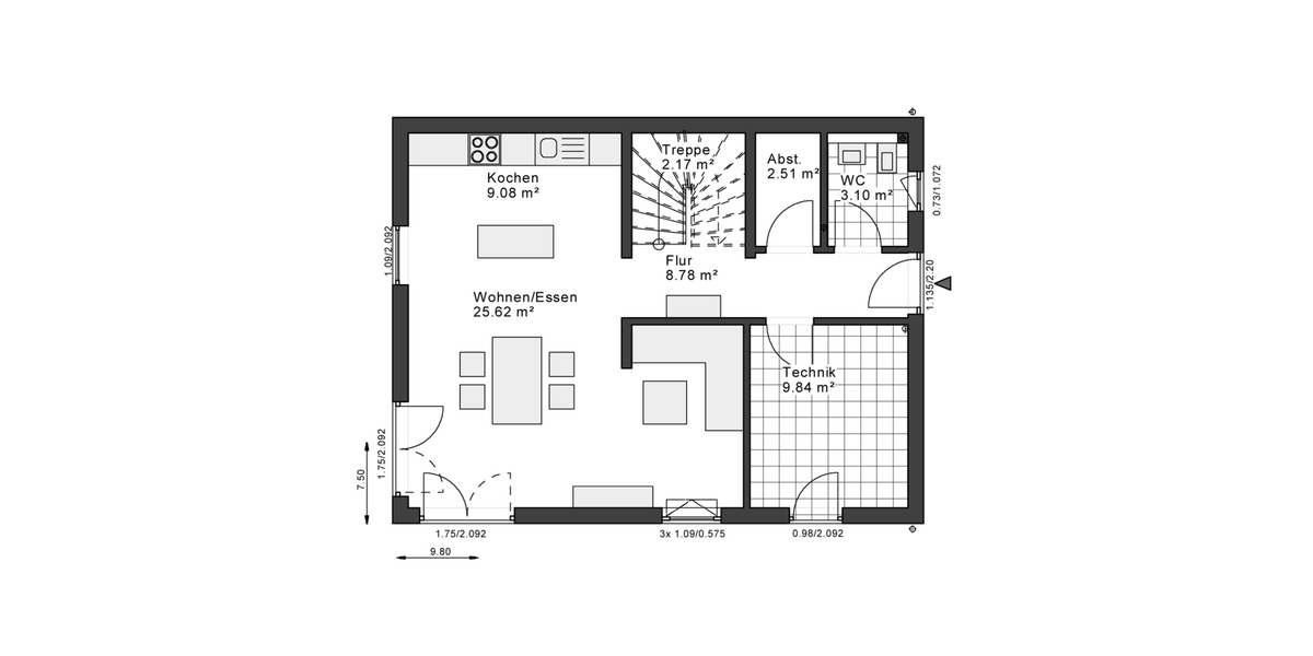 Einfamilienhaus Detmold Hiddesen - 3 Zimmer, 122 m&sup2;, 1.400&euro; | Angebot:26396788