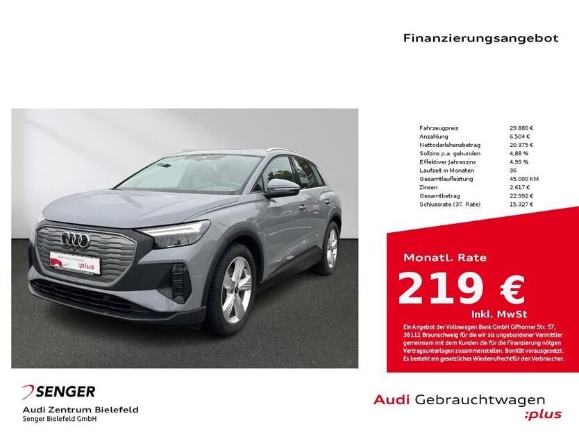 Audi Q4 e-tron 29.324 km 29.880 € Bielefeld 33609