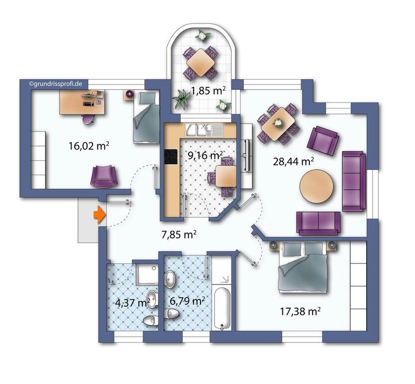 Wohntraum in Schloß-Nähe - großzügige 3-Zimmer-Wohnung in ruhiger Lage