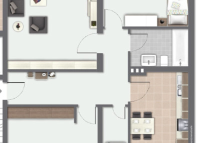 Helle 3-Zimmer-Wohnung mit Terrasse in Benhausen – Erdgeschoss zimmer