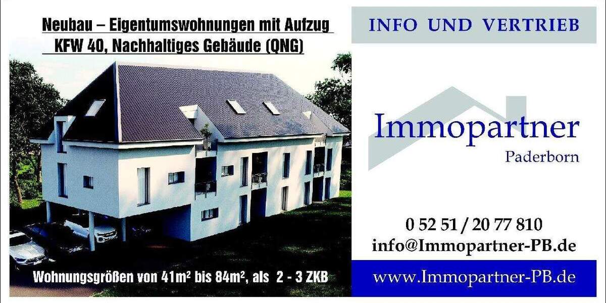 Etagenwohnung Paderborn Kernstadt - 3 Zimmer, 76 m&sup2;, 397.900&euro; | Angebot:25278716