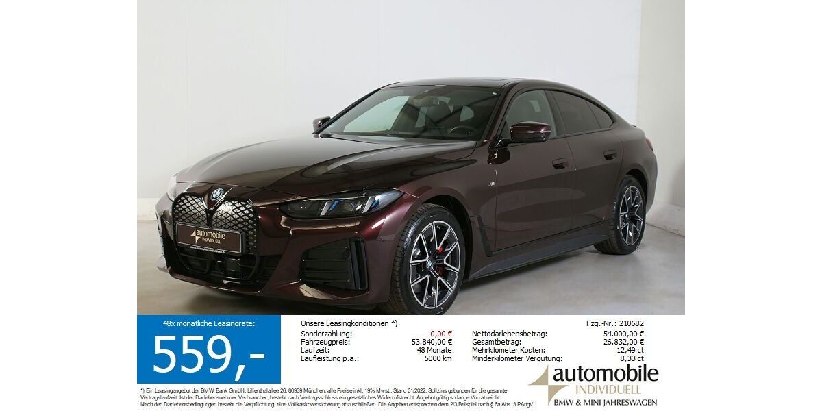 BMW i4 2.400 km 53.830 &euro; Paderborn 33100