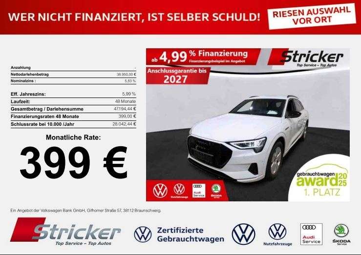 Audi e-tron 34.502 km 38.949 € Detmold 32760