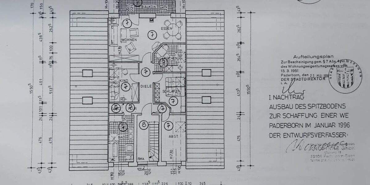 Etagenwohnung Paderborn Kernstadt - 3 Zimmer, 91 m&sup2;, 268.000&euro; | Angebot:24790627
