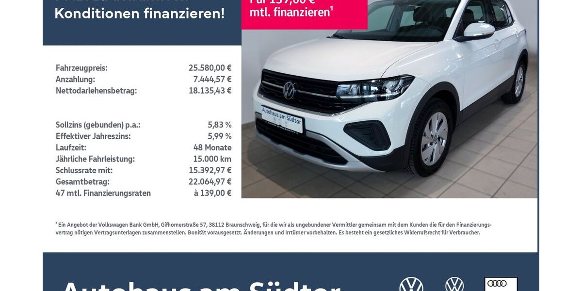 VW T-Cross 15.565 km 25.580 &euro; Rietberg 33397