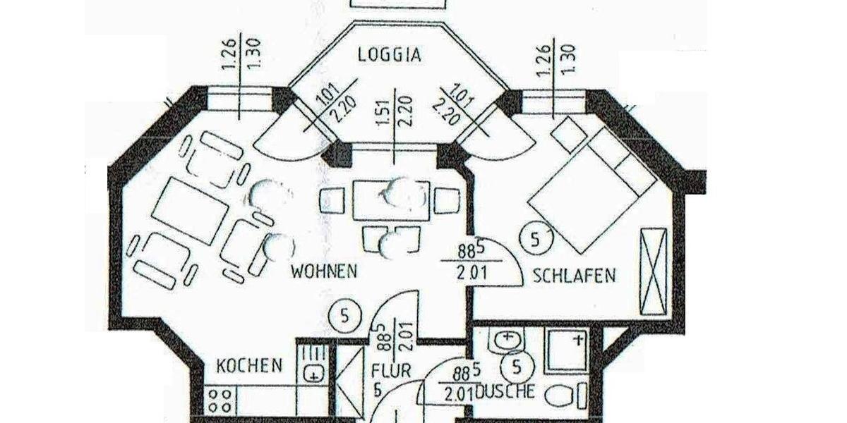 Etagenwohnung Schloß Holte-Stukenbrock Stukenbrock - 2 Zimmer, 48 m&sup2;, 430&euro; | Angebot:26675451