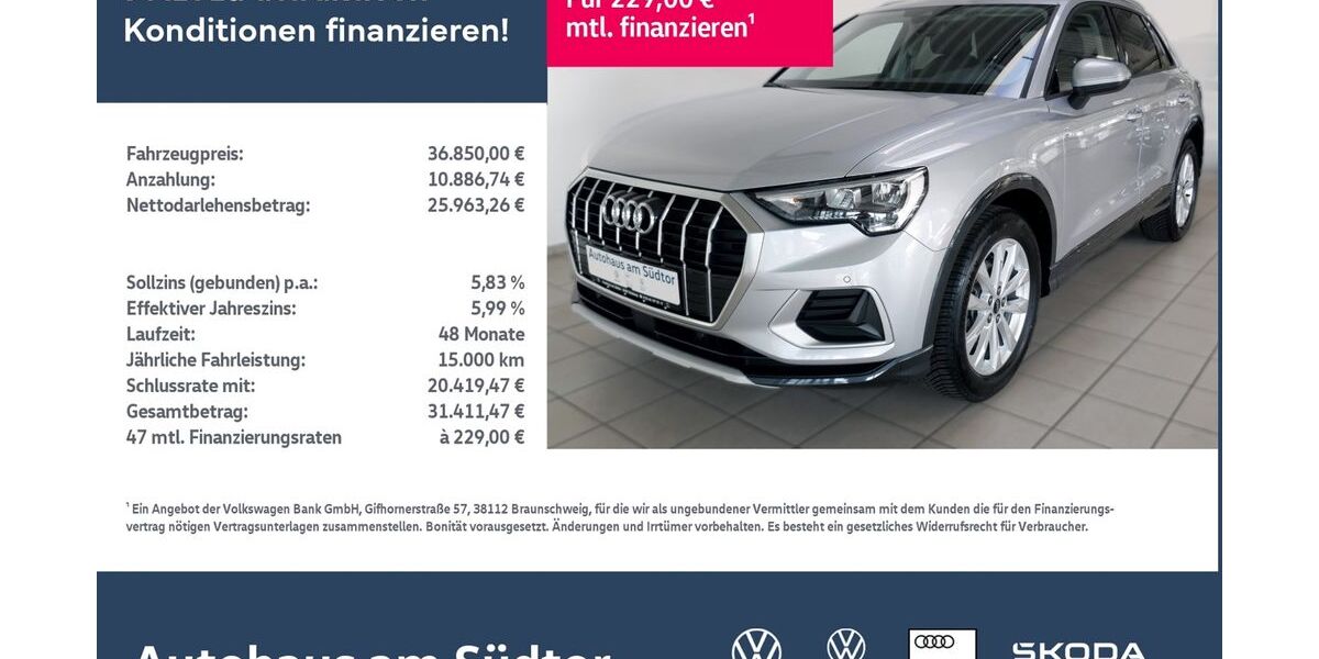 Audi Q3 14.835 km 36.850 &euro; Rietberg 33397