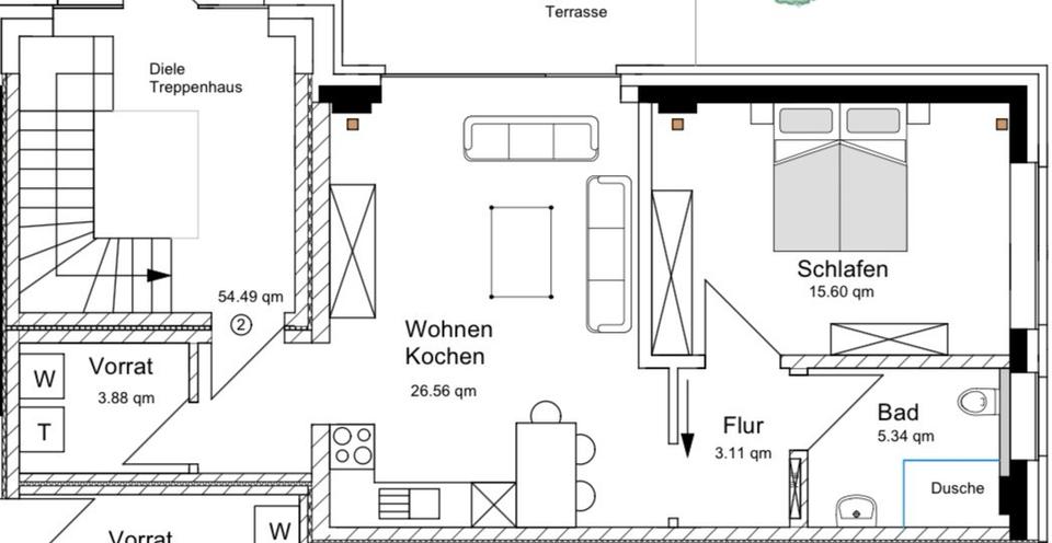 Erdgeschoßwohnung Delbrück - 2 Zimmer, 57 m&sup2;, 798&euro; | Angebot:25208759