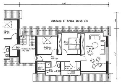 Dachgeschosswohnung in 34431 Marsberg zimmer