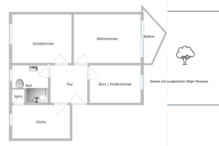 Kernsanierte 3-Zimmer-Wohnung im EG, Garten, Erstbezug, Kernst.#2 3 zimmer