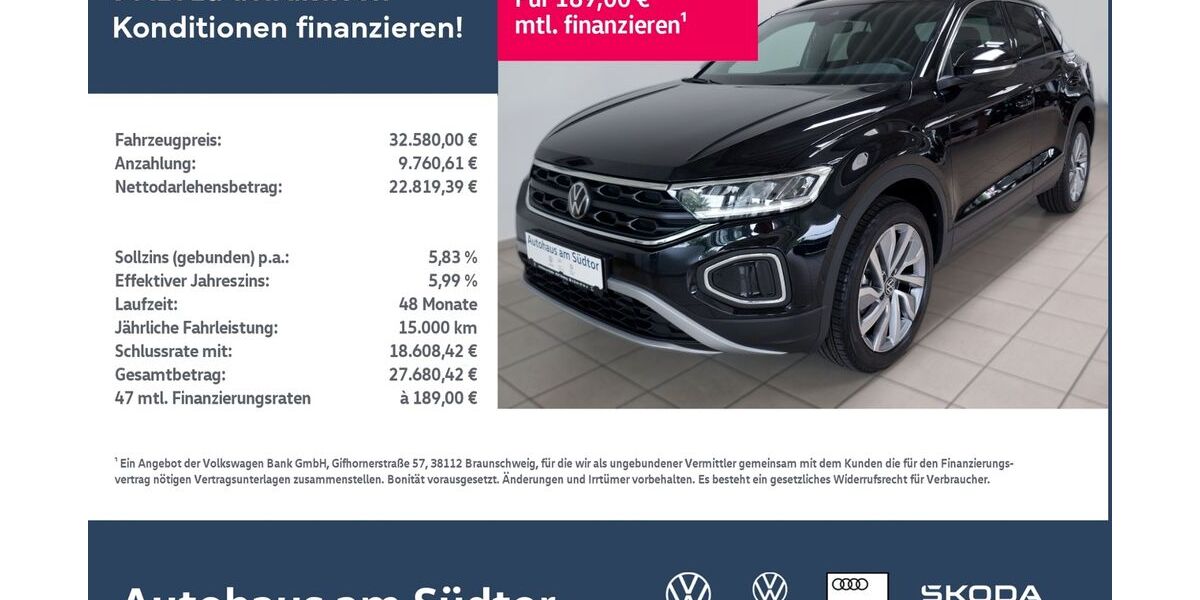 VW T-Roc 6.000 km 32.580 &euro; Rietberg 33397