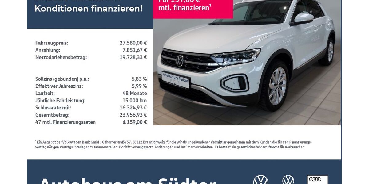 VW T-Roc 28.017 km 27.580 € Rietberg 33397