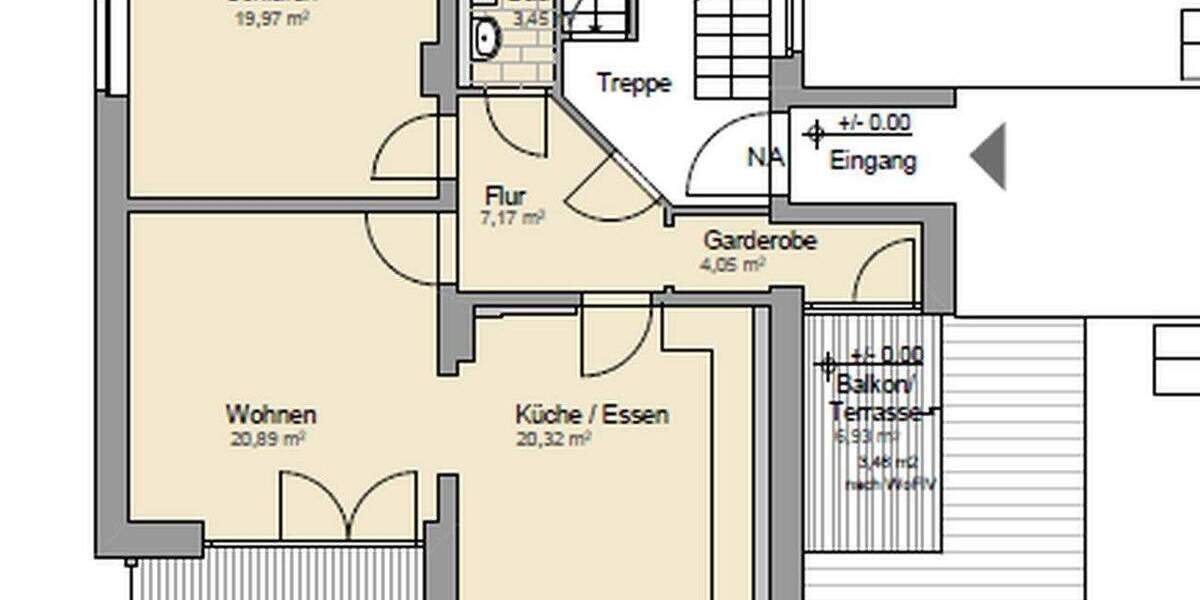 Etagenwohnung Detmold Heiligenkirchen - 3 Zimmer, 56 m&sup2;, 260.000&euro; | Angebot:25756405