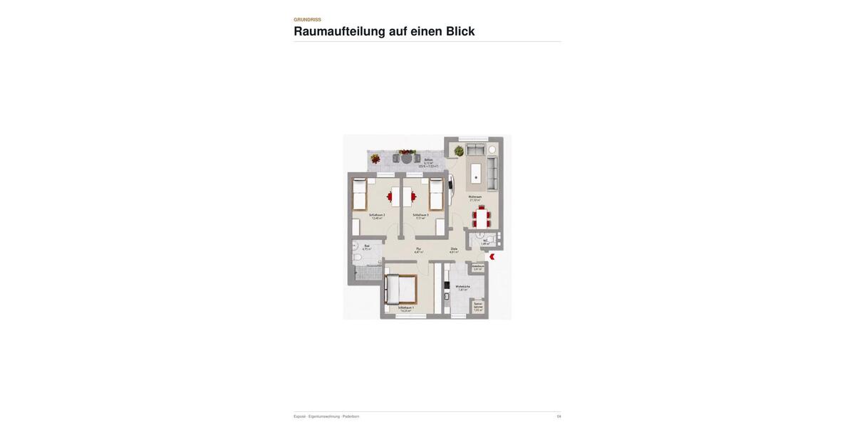 Etagenwohnung Paderborn Neuenbeken - 4 Zimmer, 80 m&sup2;, 189.000&euro; | Angebot:27514315