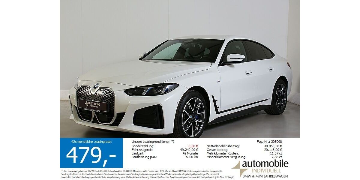BMW i4 23.700 km 48.340 € Paderborn 33100