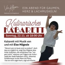 kulinarisches Musik-Kabarett inkl. 4-Gang Menü 22.11.2026 Gut Ringelsbruch