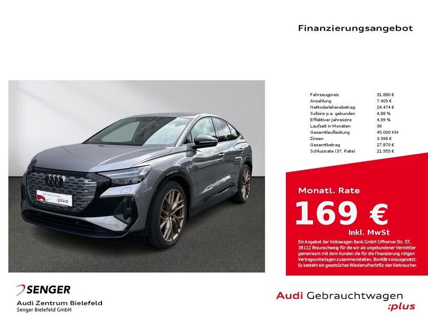 Audi Q4 e-tron 21.839 km 30.880 € Bielefeld 33609