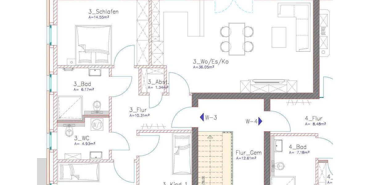 Etagenwohnung Paderborn Elsen - 4 Zimmer, 102 m&sup2;, 1.414&euro; | Angebot:25404256