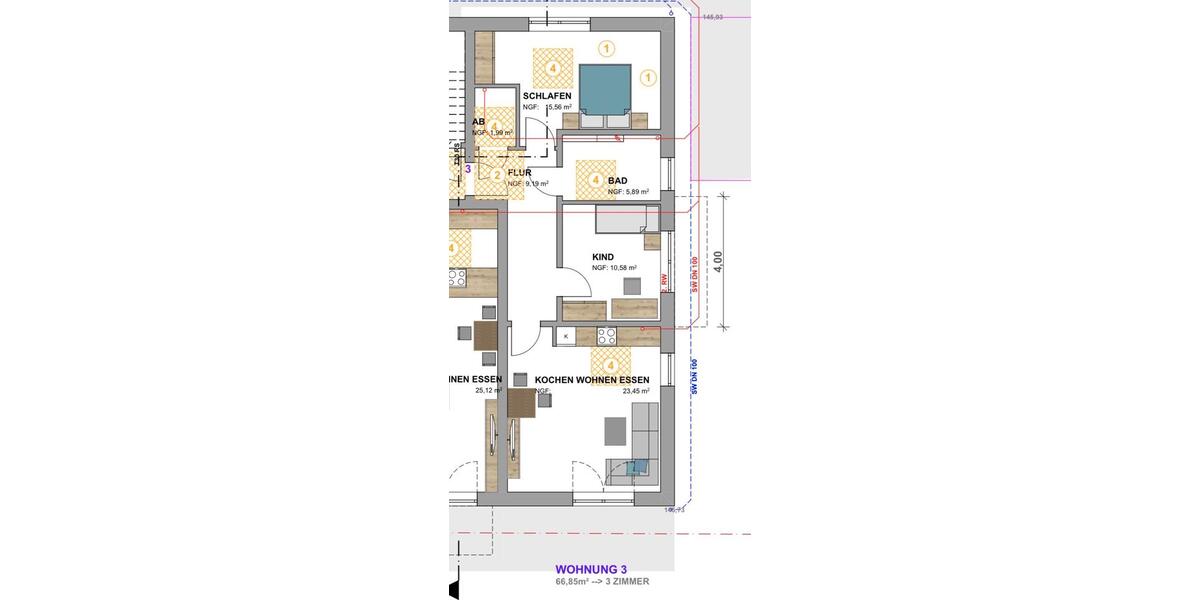 Erdgeschoßwohnung Bad Lippspringe - 3 Zimmer, 67 m&sup2;, 996&euro; | Angebot:27618596