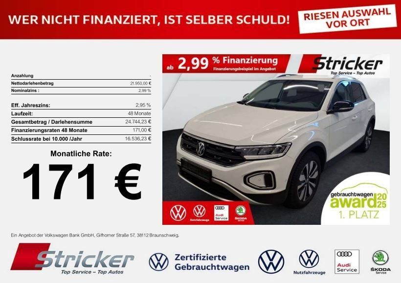 VW T-Roc 17.606 km 21.949 € Detmold 32760