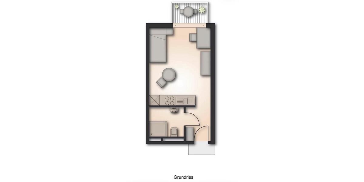 Etagenwohnung Paderborn - 1 Zimmer, 25 m&sup2;, 455&euro; | Angebot:27603643