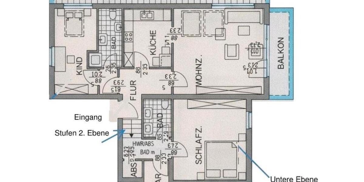 Etagenwohnung Bad Lippspringe - 3 Zimmer, 85 m&sup2;, 238.000&euro; | Angebot:26765070