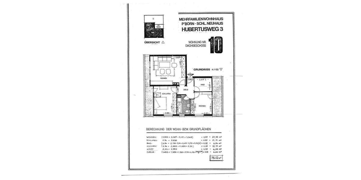 Etagenwohnung Paderborn OT Schloß Neuhaus Schloß Neuhaus - 3 Zimmer, 76 m&sup2;, 650&euro; | Angebot:25724174
