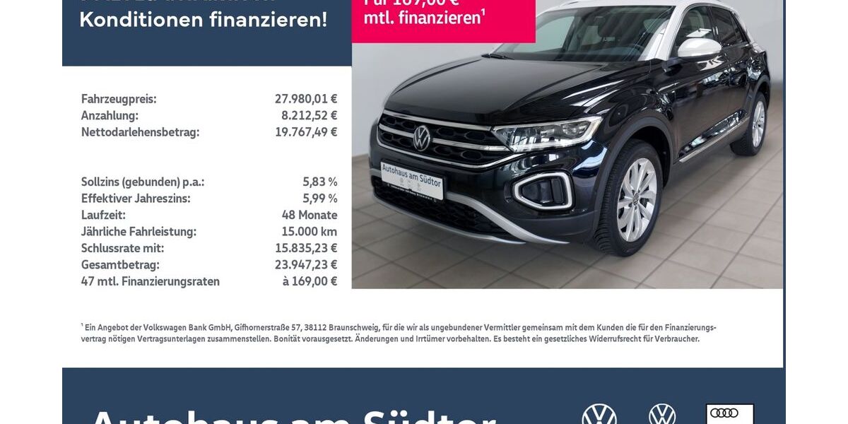 VW T-Roc 16.405 km 27.980 € Rietberg 33397