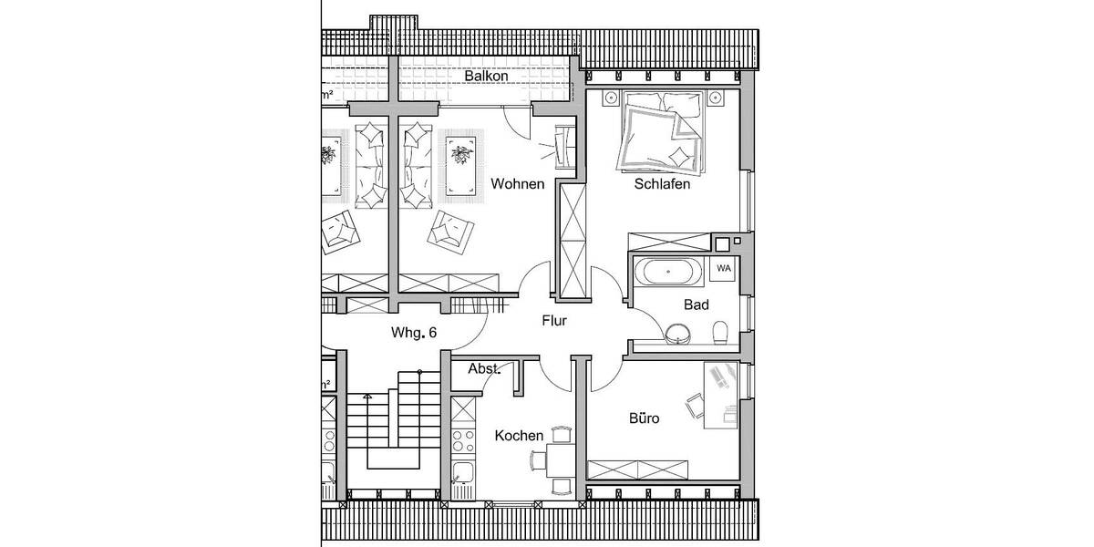 Etagenwohnung Lippstadt Esbeck - 3 Zimmer, 64 m&sup2;, 460&euro; | Angebot:26657054