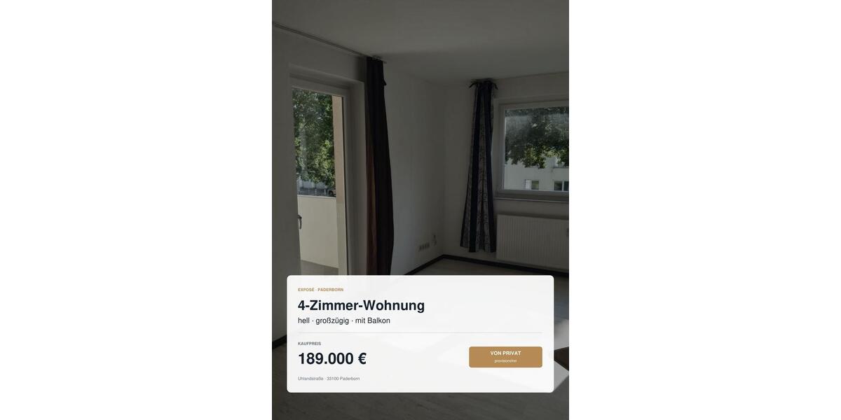 Etagenwohnung Paderborn Neuenbeken - 4 Zimmer, 80 m&sup2;, 189.000&euro; | Angebot:27514315