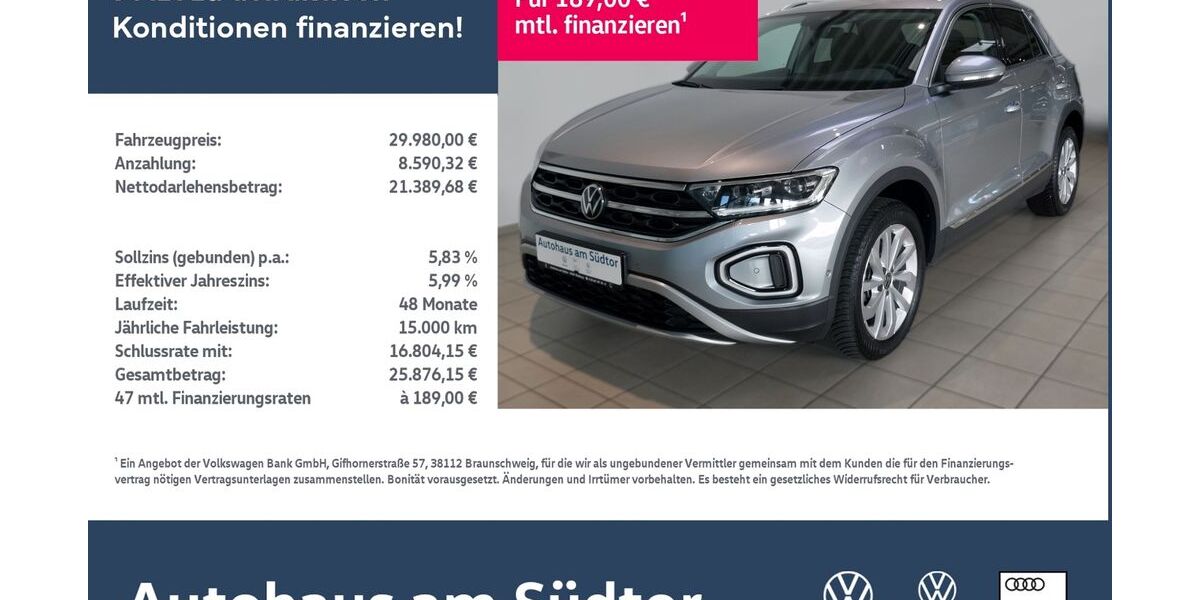 VW T-Roc 29.913 km 29.980 € Rietberg 33397