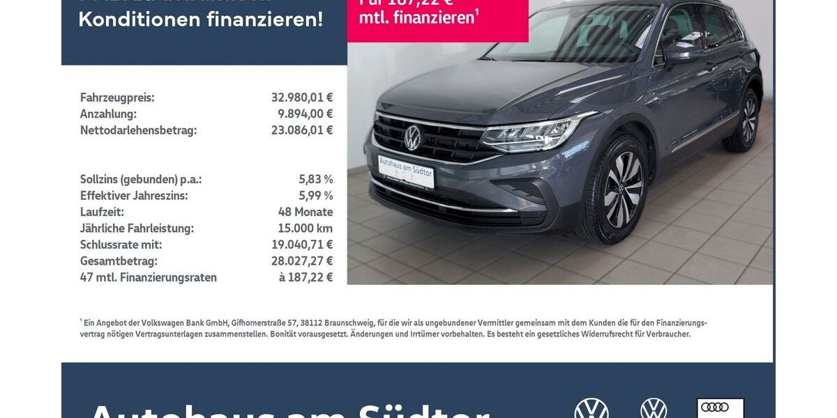 VW Tiguan 22.670 km 32.980 € Rietberg 33397