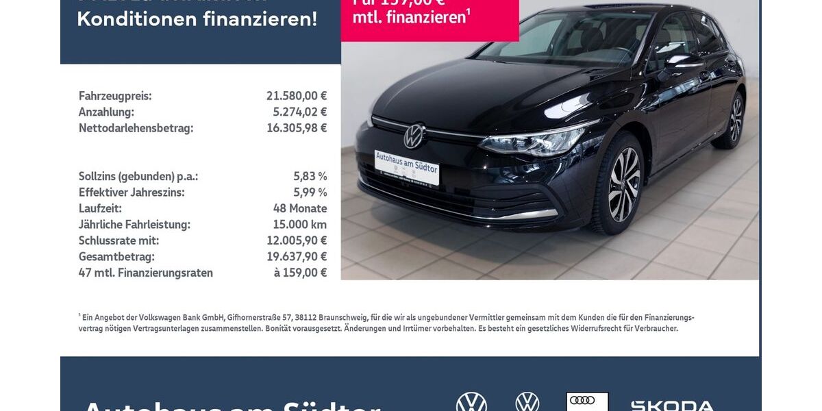 VW Golf 36.771 km 21.580 &euro; Rietberg 33397