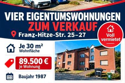 Wohnung Paderborn - 1 Zimmer, 30 m&sup2;, 89.500&euro; | Angebot:27627653