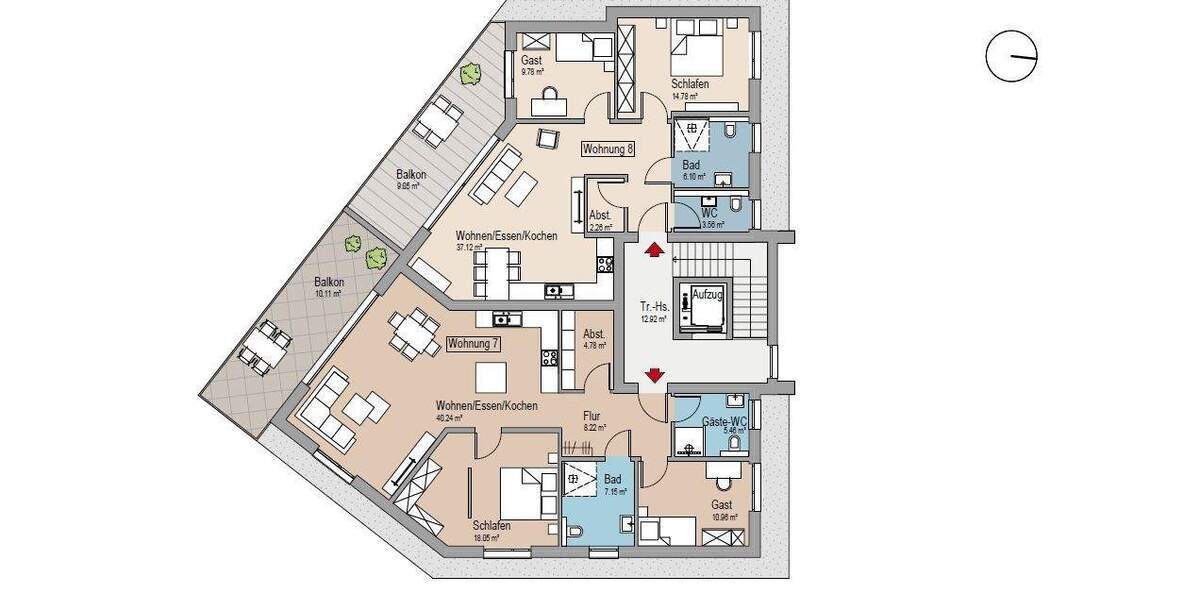 Etagenwohnung Paderborn Elsen - 3 Zimmer, 92 m&sup2;, 435.900&euro; | Angebot:25338501