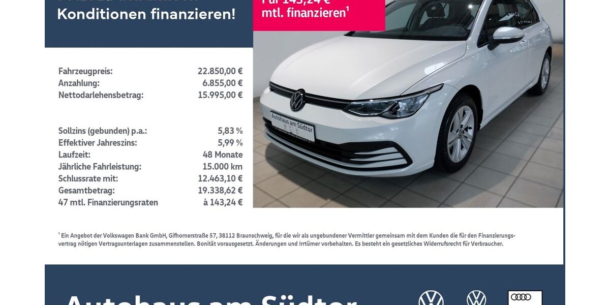 VW Golf 40.685 km 21.580 &euro; Rietberg 33397