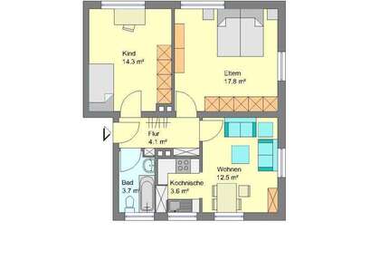 Wohnung Detmold Detmold-Nord - 3 Zimmer, 57 m&sup2;, 459&euro; | Angebot:26750158