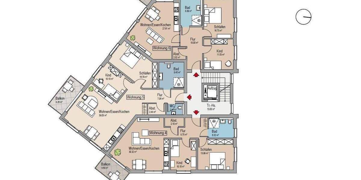 Etagenwohnung Paderborn Elsen - 3 Zimmer, 92 m&sup2;, 435.900&euro; | Angebot:25338501