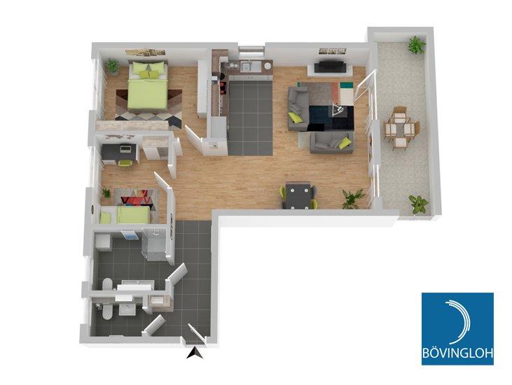 Dachgeschoßwohnung Rietberg - 3 Zimmer, 92 m&sup2;, 1.110&euro; | Angebot:26087022