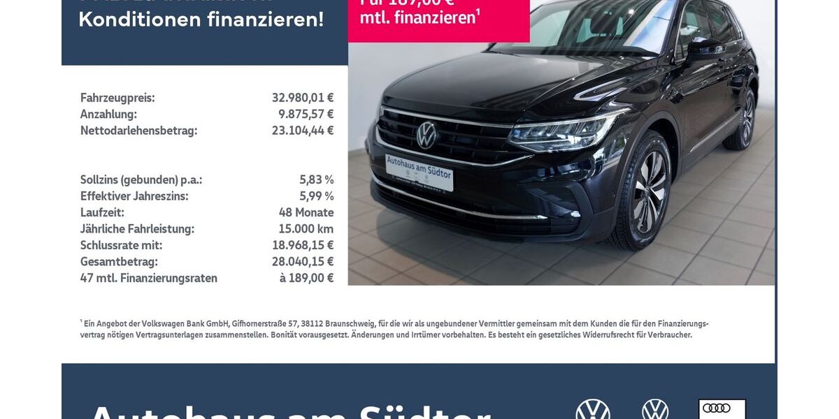 VW Tiguan 21.509 km 32.980 € Rietberg 33397
