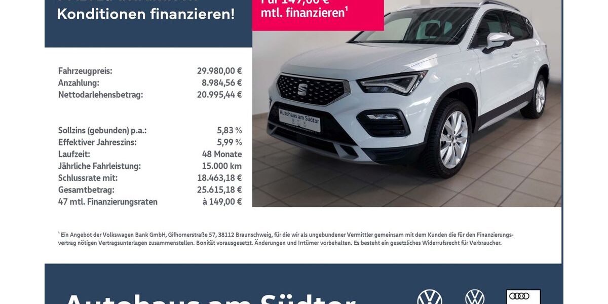 Seat Ateca 24.041 km 29.980 € Rietberg 33397